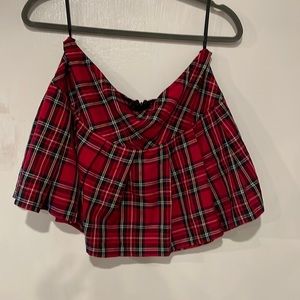 Goth Red Plaid Mini skirt